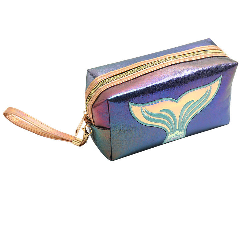 Wholesale New PU Laser Cosmetic Bag Creative Fish Tail Portable Large Capacity Storage Bag